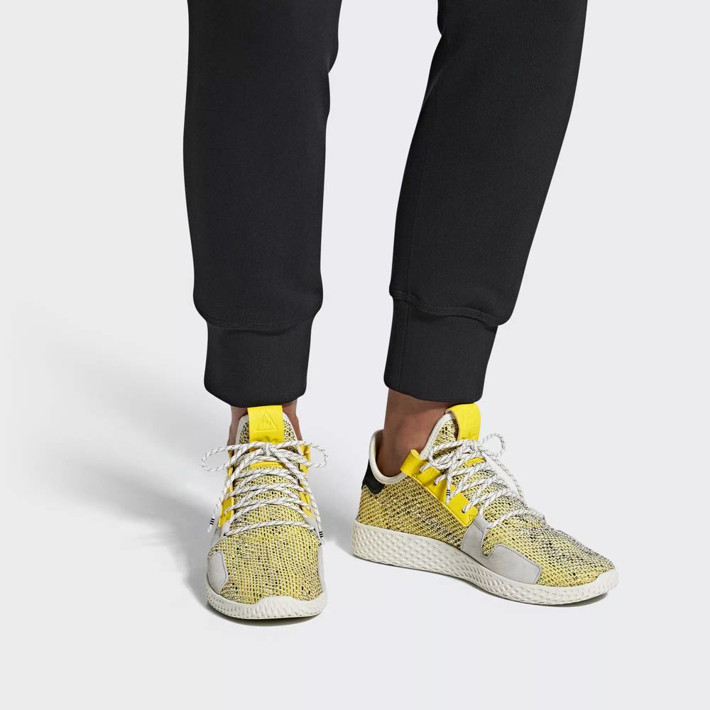 Adidas Pharrell Williams SOLARHU Tennis V2 Tenis Amarillos Para Hombre (MX-67800)
